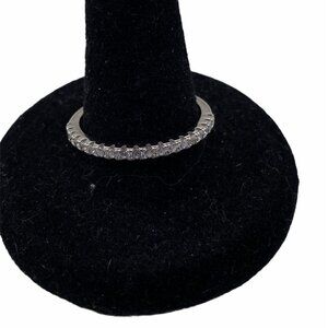 CZ Wedding Band Women 925 Sterling Silver Half Eternity Stackable Ring Size‎ 8